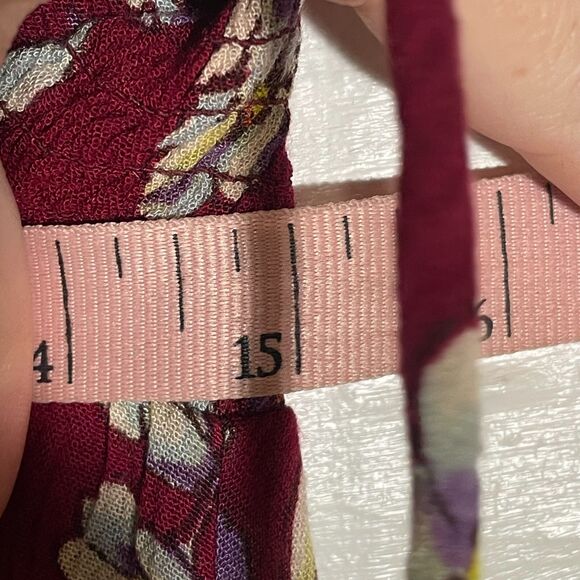 Free People Intimately Red Garden Party Smocked Floral Maxi Dress Size Medium - Picture 10 of 12